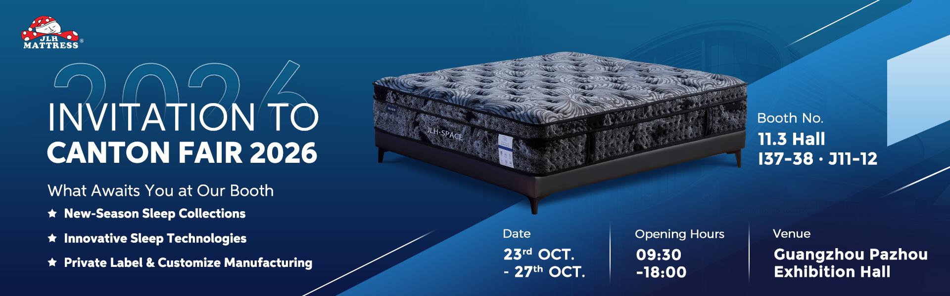JLH Mattress Canton Fair 2026 invitation poster